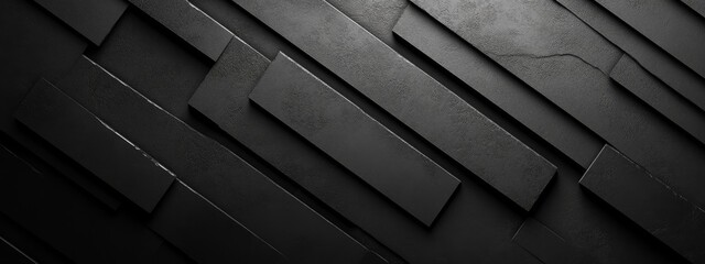 Wall Mural - sophisticated black background with subtle patterns for design, featuring white space in the center 