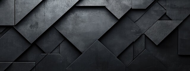 Wall Mural - stylish black background with geometric elements for design, featuring white space in the center for