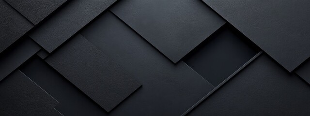 Wall Mural - stylish black background with geometric elements for design, featuring white space in the center for