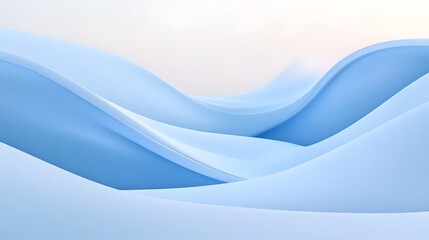 Wall Mural - abstract image depicts flowing light blue waves or fabric