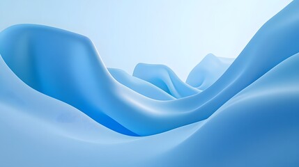 Wall Mural - Abstract flowing forms create smooth soft blue background design