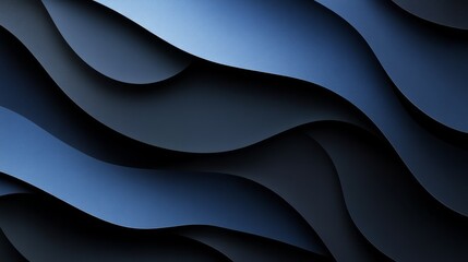 Wall Mural - Stylish Blue background with smooth curves for design, featuring white space in the center for text. Ideal for modern banners and geometric wallpapers.