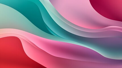 Wall Mural - Gradient colorful abstract waves flowing beautifully across the canvas