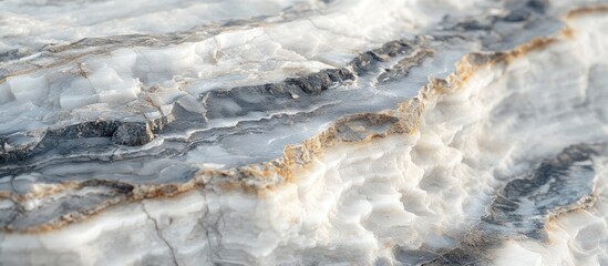 Poster - Marble texture background featuring soft gray and white swirls with caramel accents, showcasing natural stone patterns and smooth surface details.