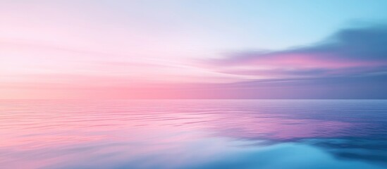 Aufkleber - Serene gradient ocean horizon blending soft pink and blue hues with smooth reflective water creating a tranquil atmosphere for financial themes.