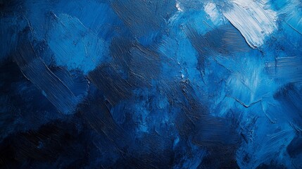 Wall Mural - trendy blue background with artistic strokes for design, featuring white space in the center for tex