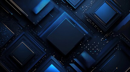 Wall Mural - trendy blue background with futuristic motifs for design, featuring white space in the center for te