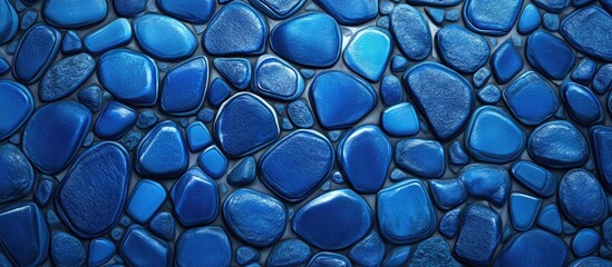 Poster - Royal blue textured background with a pebble mesh pattern, featuring various shades of blue and smooth rounded shapes throughout the design.