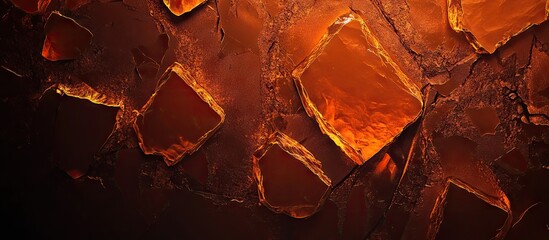 Poster - Rich dark brown background with vibrant orange accents and tangerine texture creating a striking visual appeal and warm atmosphere.