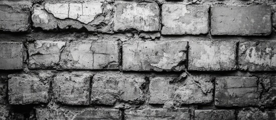 Leinwandbilder - Textured gray brick wall background showcasing uneven surfaces and unique imperfections in a monochromatic color scheme with varying shades of gray.
