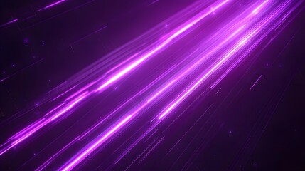 Wall Mural - Glowing purple laser beams streaking diagonally across a dark background