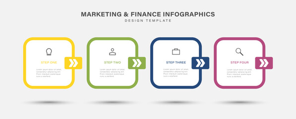 Wall Mural - vector infographic design template with icons and 4 steps. infographic element design