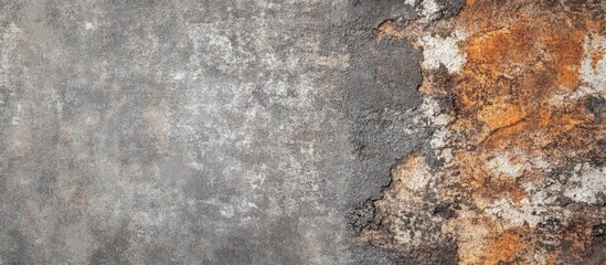 Poster - Grunge textured background featuring weathered concrete on the left and a rust-colored vintage wall on the right creating a contrasting aesthetic.