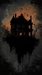 © RizArt - Spooky haunted house perched precariously on a floating landmass