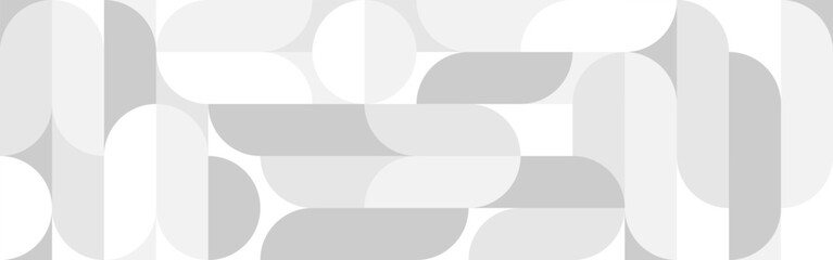 Wall Mural - white trendy seamless background of circles and squares in modern scandinavian style. cover of gray 