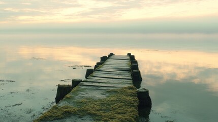 Canvas Print - Serene Sunrise at the Wooden Pier