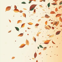 Wall Mural - An artistic arrangement features falling autumn leaves of various colors