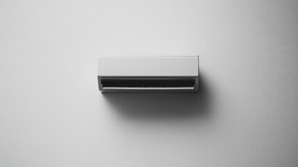 Wall Mural - A simple air conditioner on a white wall with lots of surrounding space for creative copy.