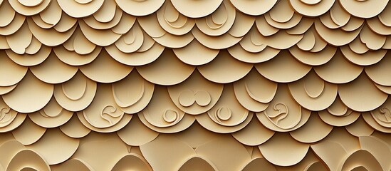Aufkleber - Traditional Korean paper pattern featuring overlapping circular shapes in warm beige tones, arranged in a textured, wave-like pattern.