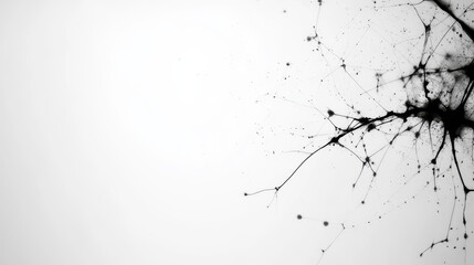 Delicate black tendrils on light background create minimalist design