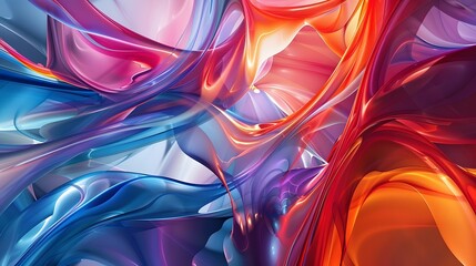 Wall Mural - a close up of a colorful abstract painting with many colors