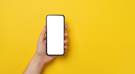 close-up hand touching smartphone screen isolated on white, mock up phone mobile blank screen easy adjustment with clipping path