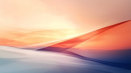 Wall Mural - a serene landscape featuring soft gradients of orange, pink, and blue, evoking a tranquil sunset atm