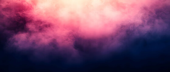 Poster - Pink purple smoke clouds, dark background