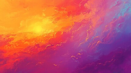 Canvas Print - Vibrant Sunset Hues: A Celestial Canvas of Warm and Cool Colors