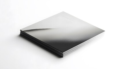 Wall Mural - square stack of glossy booklets with a landscape image