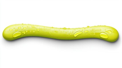 Wall Mural - Fresh Green Cucumber with Water Droplets Isolated on White Background