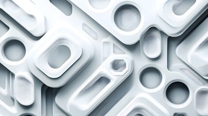 Wall Mural - abstract design featuring white geometric shapes with subtle textures