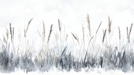 Naklejka na meble Watercolor Meadow, Minimalist Floral Art, Gentle Pastel Tones, Soft Textured Background