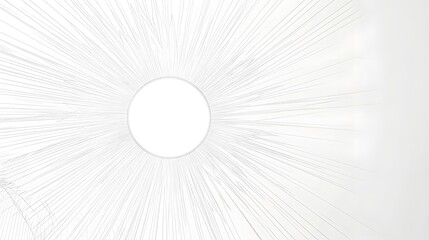 Wall Mural - abstract white background features radiating lines from circular center