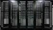 © Volodymyr Shcherbak - Network Server Racks In a Modern Data Center. AI Brain Analyzing.