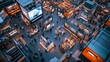 © Premium_art - Aerial view of a bustling trade show, showcasing diverse products and many attendees.