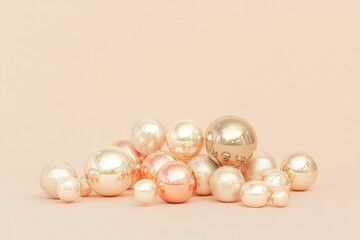 Wall Mural - cluster of disco balls creating a dazzling reflective pattern against a neutral background in minima