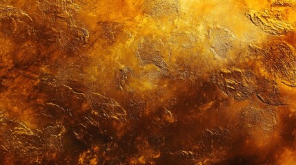 Leinwandbilder - A visually striking abstract painting featuring a dynamic and textural composition of warm metallic hues including fiery rust tones golden accents and a sense of movement and energy