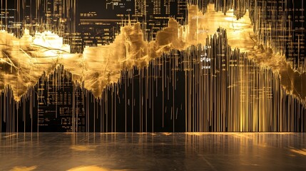 Leinwandbilder - Breathtaking futuristic city skyline at night with modern skyscrapers glass towers and illuminating reflections on the river below  Dynamic energetic and technologically advanced urban landscape