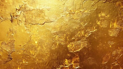 Leinwandbilder - Captivating abstract background with an exquisite golden metallic texture featuring dynamic flowing patterns shimmering glitter and a radiant ethereal This luxurious