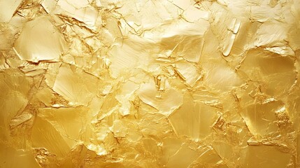 Aufkleber - Crumpled shiny golden metallic texture abstract background with glitter foil effect  Elegant luxury decorative graphic design for wallpaper backdrop or luxury brand  Gilded ornate