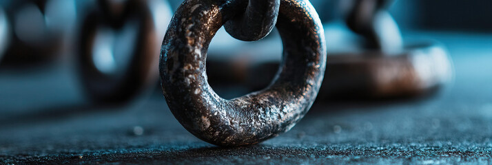 Wall Mural - Close-up of Worn Metal Chain Link