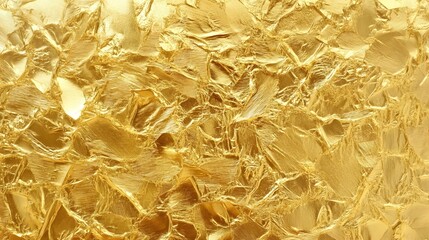 Aufkleber - Elegant and luxurious crumpled golden metallic foil texture backdrop with a dazzling shiny and shimmering pattern