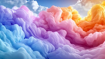 Poster - Colorful Abstract Cloud Swirl Background - Abstract art