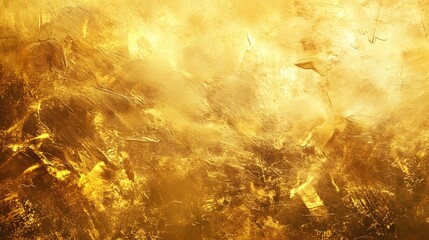 Poster - Mesmerizing glowing golden abstract textural artwork evoking a cosmic transcendent and spiritual experience for the imagination  The shimmering