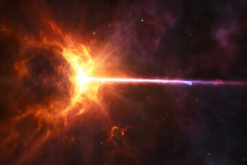 Wall Mural - Cosmic explosion, stellar burst, space, nebula