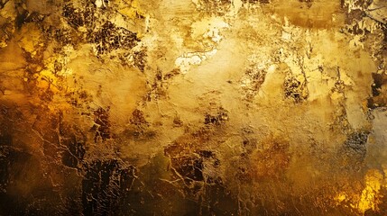 Aufkleber - Vibrant and Captivating Golden Abstract Metallic Texture with Intricate Baroque Flourishes Ornate Patterns and a Luxurious Opulent Aesthetic  Perfect for Backgrounds Wallpapers Packaging Designs