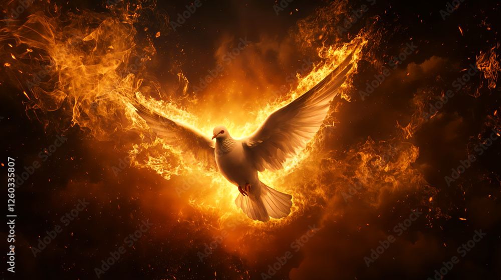 Tthe dove of the holy spirit. AI generated images. Stock Illustration ...