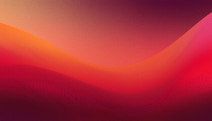 Wall Mural - Dark grainy color gradient wave background, red pink orange colors banner poster cover abstract design, copy space.