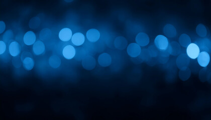 Bokeh neon light flare blur glow banner cyber illumination navy blue black color gradient on dark night modern decorative abstract copy space background.